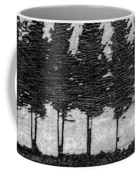 Tree Coffee Mug featuring the mixed media Tree Road by Roseanne Jones
