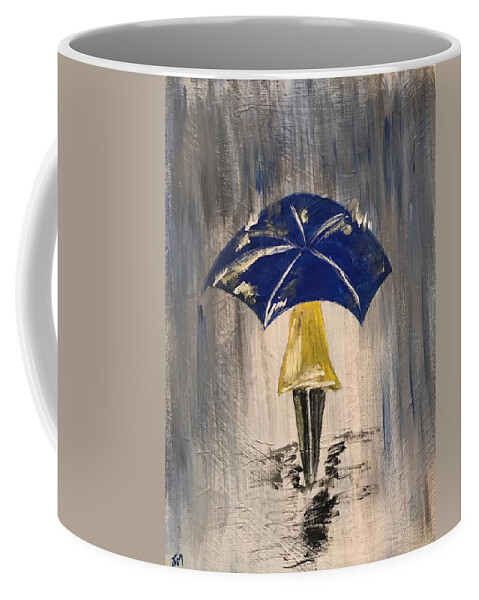 Palette Knife Coffee Mug featuring the painting Umbrella Girl #1 by Jim McCullaugh