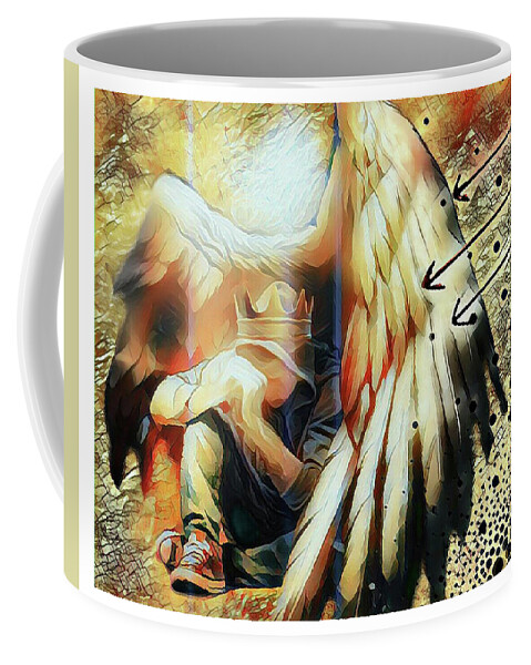 Jennifer Page Coffee Mug featuring the digital art Under His Wings #1 by Jennifer Page