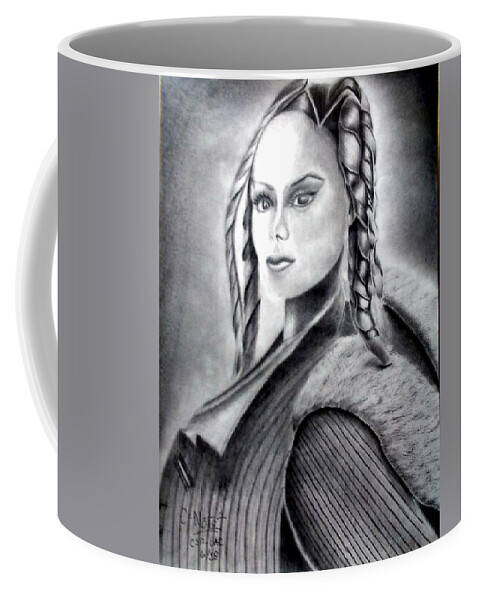 Black Art Coffee Mug featuring the drawing Untitled 1 by Donald Cnote Hooker