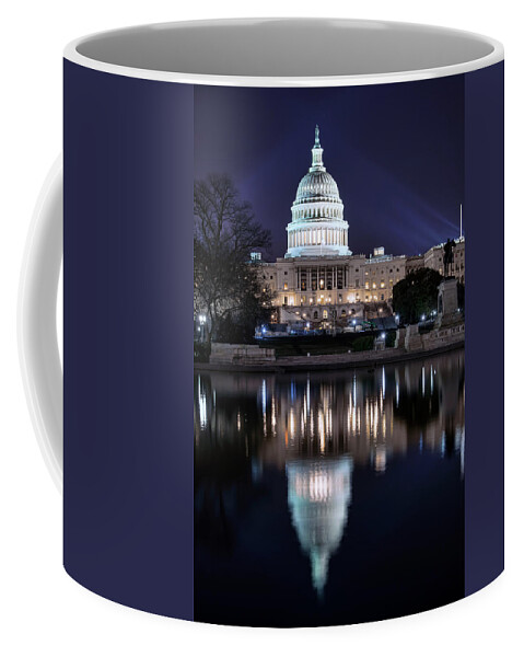 Reflection Coffee Mug featuring the photograph US Capital Building #1 by Bill Dodsworth