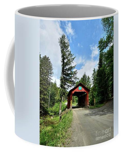 Vermont Coffee Mug featuring the photograph Vermont Covered Bridge #1 by Steve Brown