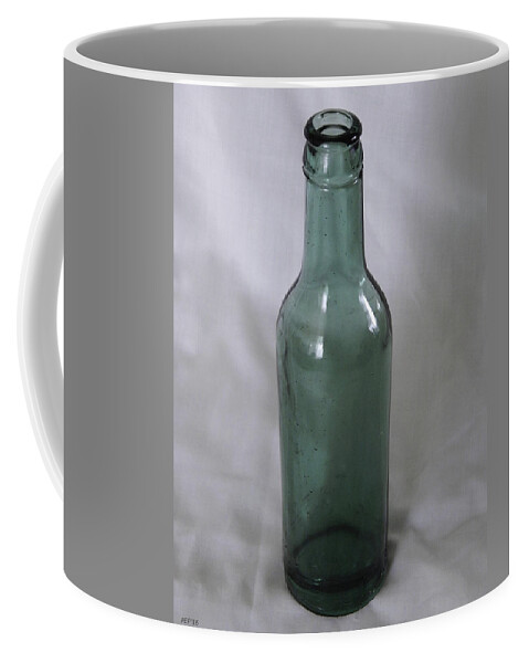 Bottle Coffee Mug featuring the photograph Vintage Green Glass Bottle by Phil Perkins