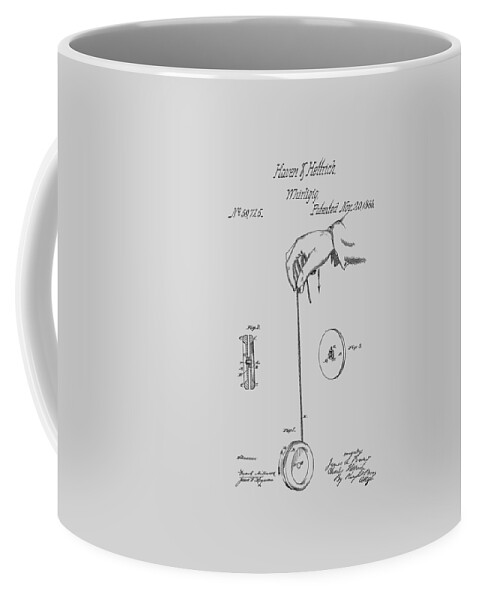 Yoyo Coffee Mug featuring the photograph Vintage Yoyo Patent Drawing From 1866 #2 by Chris Smith