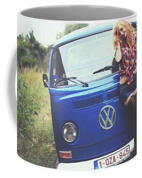 Volkswagen Coffee Mug featuring the digital art Volkswagen #1 by Maye Loeser