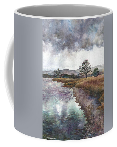 Pond Painting Coffee Mug featuring the painting Walden Ponds on an April Evening by Anne Gifford
