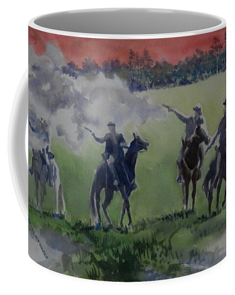 Civil War Enactment Coffee Mug featuring the painting War Sky #1 by Martha Tisdale