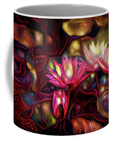 Aquatic Plant Coffee Mug featuring the digital art Waterlilies 7 #1 by Amy Cicconi