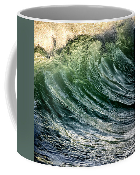 Green Coffee Mug featuring the photograph Wave #1 by Stelios Kleanthous