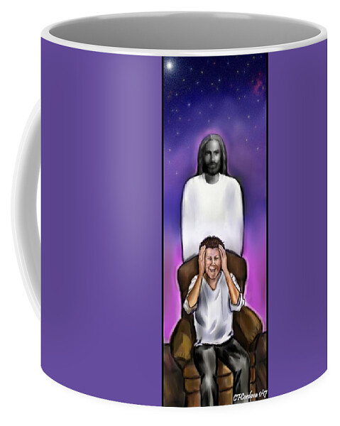 Jesus Coffee Mug featuring the digital art We Are Not Alone #1 by Carmen Cordova