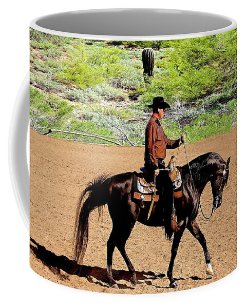 Rider Coffee Mug featuring the photograph Western Pleasure #2 by Barbara Zahno