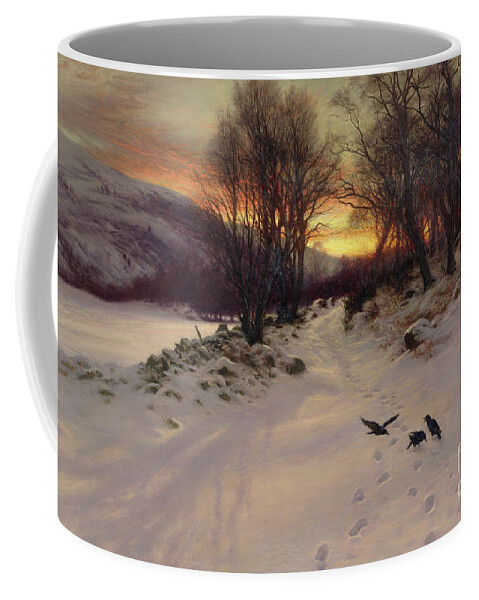 Winter Coffee Mug featuring the painting When the West with Evening Glows by Joseph Farquharson