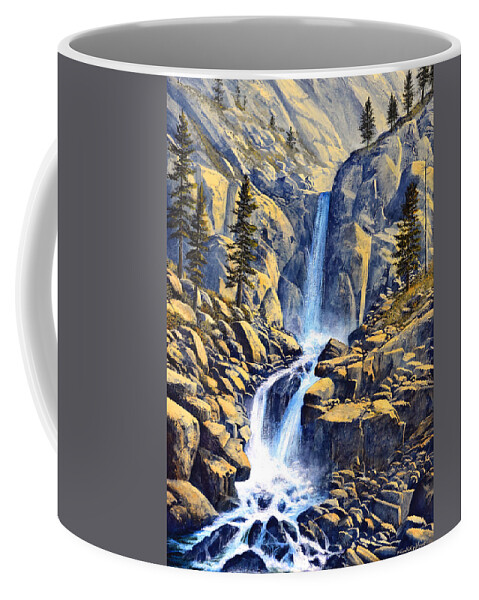 Wilderness Waterfall Coffee Mug featuring the painting Wilderness Waterfall #1 by Frank Wilson