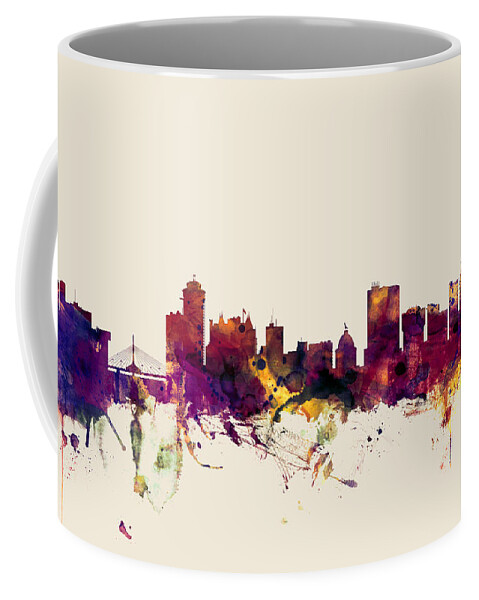 City Skyline Coffee Mug featuring the digital art Winnipeg Canada Skyline by Michael Tompsett