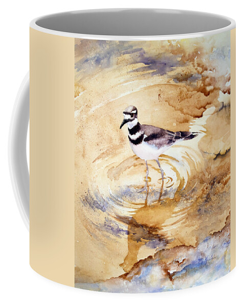 Bird Coffee Mug featuring the painting Yellowstone Killdeer by Marsha Karle