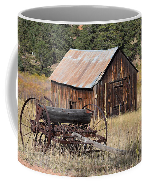 Old Coffee Mug featuring the photograph Seed Tiller - Barn Westcliffe CO by Margarethe Binkley