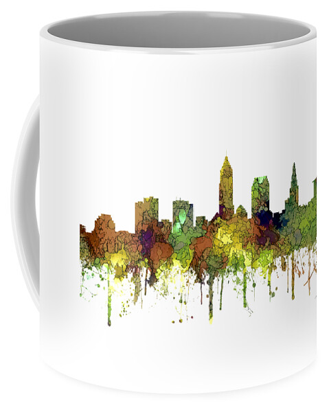 Cleveland Ohio Skyline Coffee Mug featuring the digital art Cleveland Ohio Skyline #10 by Marlene Watson
