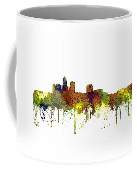 Des Moines Iowa Skyline Coffee Mug featuring the digital art Des Moines Iowa Skyline #10 by Marlene Watson
