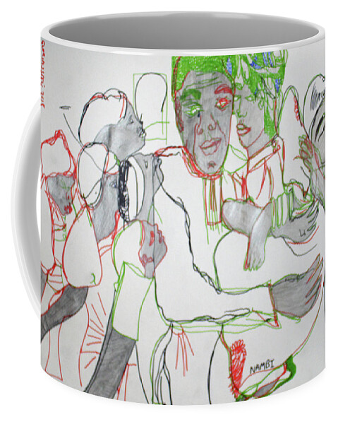 Jesus Coffee Mug featuring the painting Kintu and Nambi Kasuze Katya #10 by Gloria Ssali