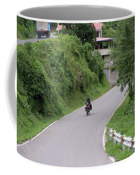 Bicycle Coffee Mug featuring the digital art Leymebamba City Center #10 by Carol Ailles