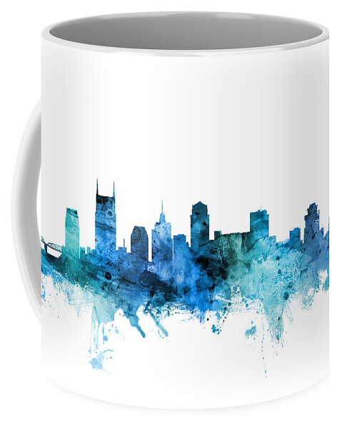 Nashville Coffee Mug featuring the digital art Nashville Tennessee Skyline #10 by Michael Tompsett