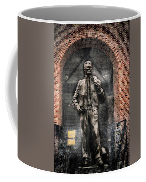 Iowa Coffee Mug featuring the photograph 10726 Kinnick Statue by Pamela Williams