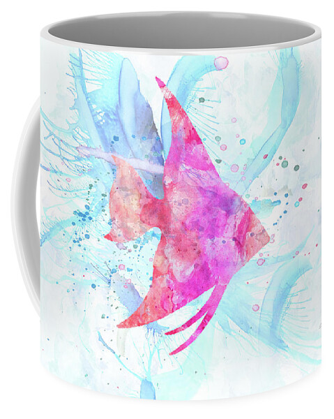 Angelfish Coffee Mug featuring the digital art 10953 Angel Fish by Pamela Williams