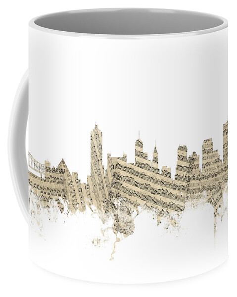 Memphis Coffee Mug featuring the digital art Memphis Tennessee Skyline by Michael Tompsett