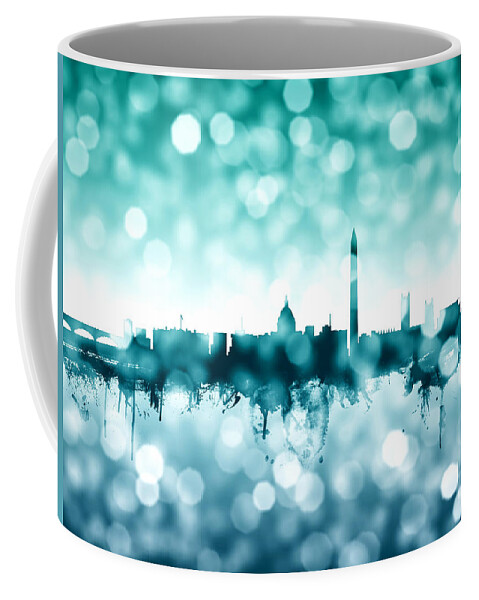 United States Coffee Mug featuring the digital art Washington DC Skyline by Michael Tompsett