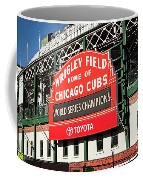 Wrigley Coffee Mug featuring the photograph 1280 Wrigley Field Sign by Steve Sturgill