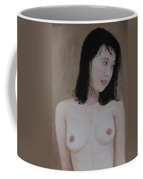 Nude Coffee Mug featuring the painting Conversation #13 by Masami IIDA