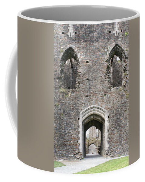 Architecture Coffee Mug featuring the digital art Caerphilly Castle #14 by Carol Ailles