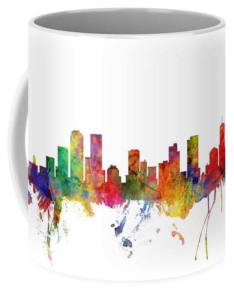 Denver Coffee Mug featuring the digital art Denver Colorado Skyline by Michael Tompsett