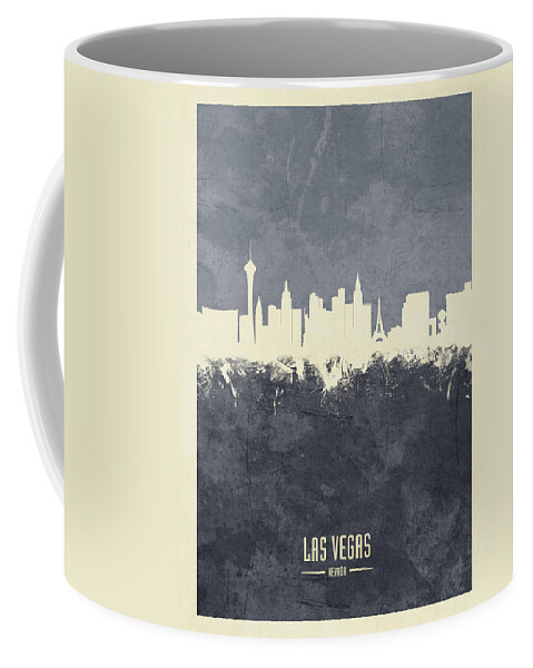 Las Vegas Coffee Mug featuring the digital art Las Vegas Nevada Skyline #14 by Michael Tompsett