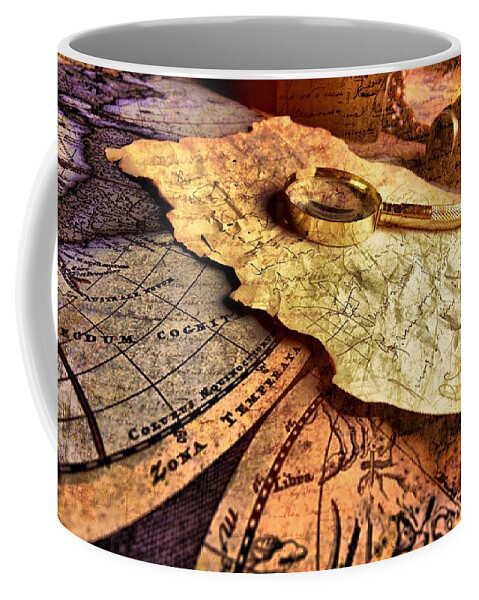 Map Coffee Mug featuring the digital art Map #14 by Super Lovely