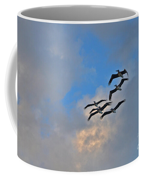  Coffee Mug featuring the photograph 14- Pelican Patrol by Joseph Keane