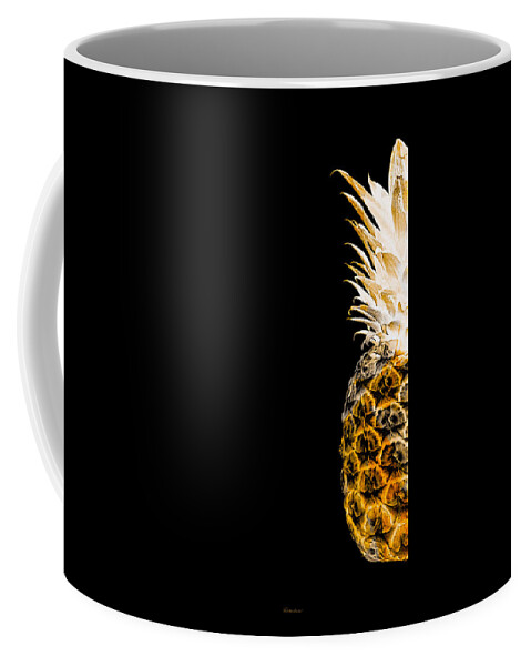Art Coffee Mug featuring the digital art 14OL Artistic Glowing Pineapple Digital Art Orange by Ricardos Creations