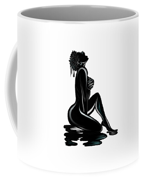 Pleasure Coffee Mug featuring the drawing Black. #14 by Terri Meredith