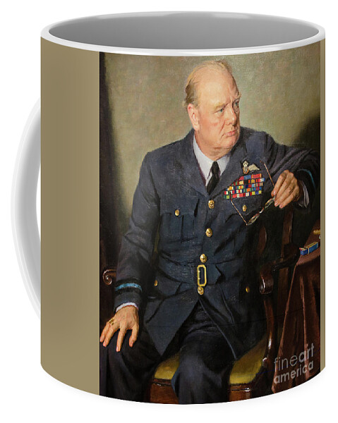 1946 Coffee Mug featuring the painting Winston Churchill #16 by Granger
