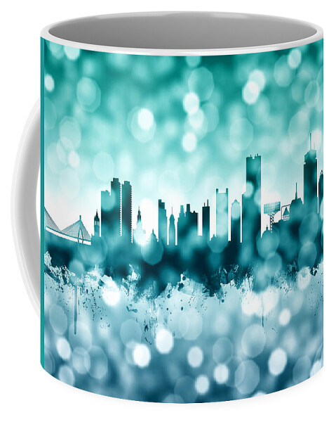 United States Coffee Mug featuring the digital art Boston Massachusetts Skyline #17 by Michael Tompsett