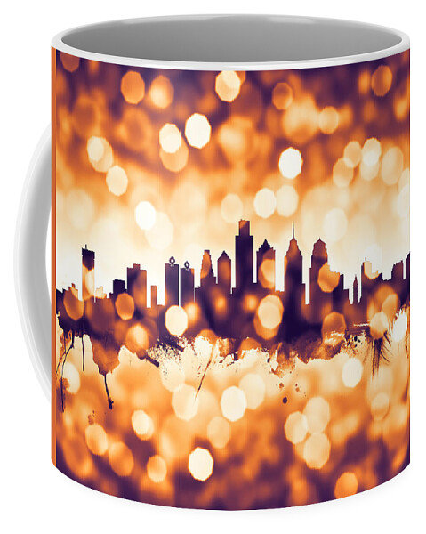Philadelphia Coffee Mug featuring the digital art Philadelphia Pennsylvania Skyline #18 by Michael Tompsett