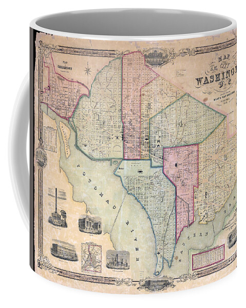 1822 Map Of Washington Dc Coffee Mug featuring the photograph 1851 Washington DC Map by Jon Neidert