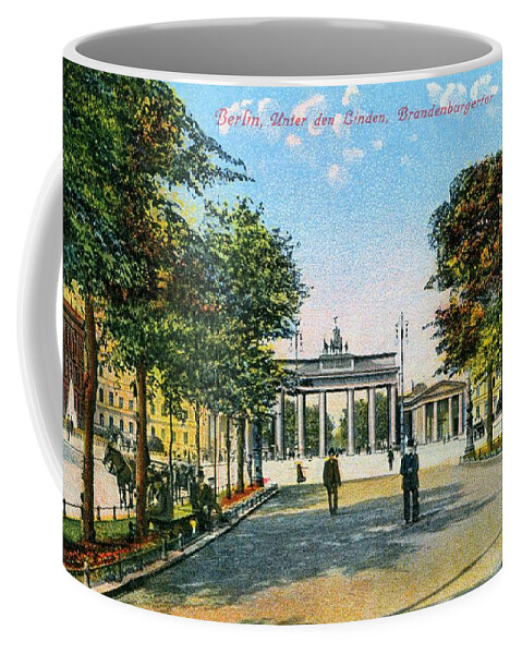 Berlin Coffee Mug featuring the photograph 1890 Berlin Unter Den Linden Brandenburg gate by Heidi De Leeuw
