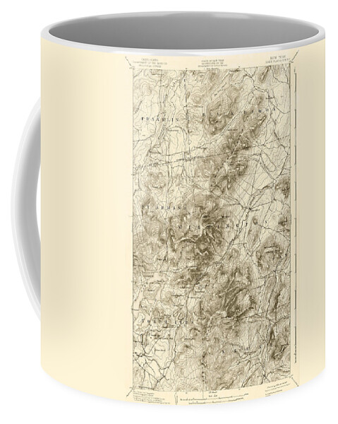Lake Coffee Mug featuring the digital art 1894 Lake Placid Geological Survey Map Adirondacks Sepia by Toby McGuire