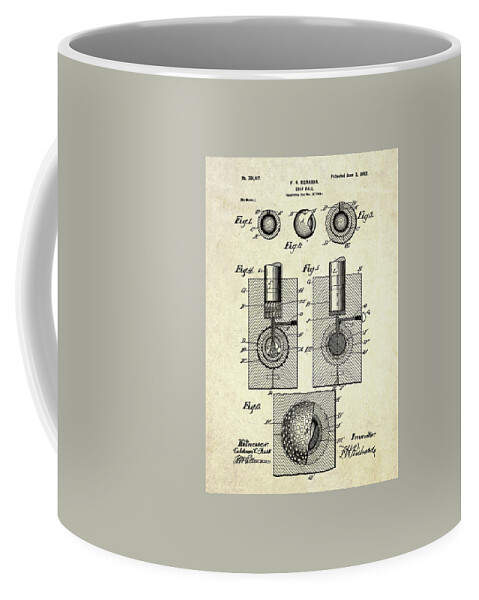 Golf Coffee Mug featuring the digital art 1902 Golf Ball Patent Art by Gary Bodnar