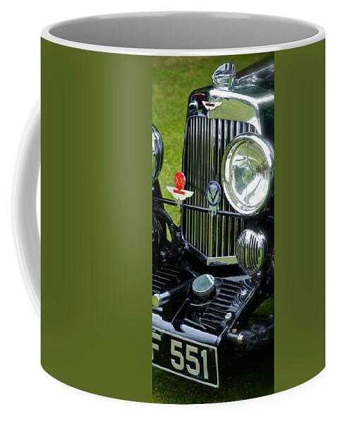 Aston Martin Coffee Mug featuring the photograph 1930s Aston Martin Front Grille Detail by John Colley
