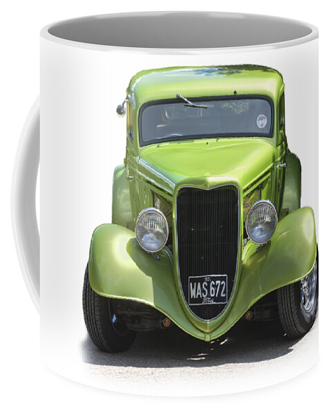 1934 Ford Hot Rod Coffee Mug featuring the photograph 1934 Ford Street Hot Rod on a transparent background by Terri Waters