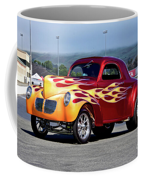 Auto Coffee Mug featuring the photograph 1940 Willys Coupe 'Staging Lane' by Dave Koontz