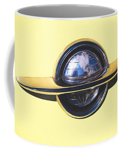 1953 Coffee Mug featuring the photograph 1953 Oldsmobile Emblem Painterly Expressions by Nick Gray