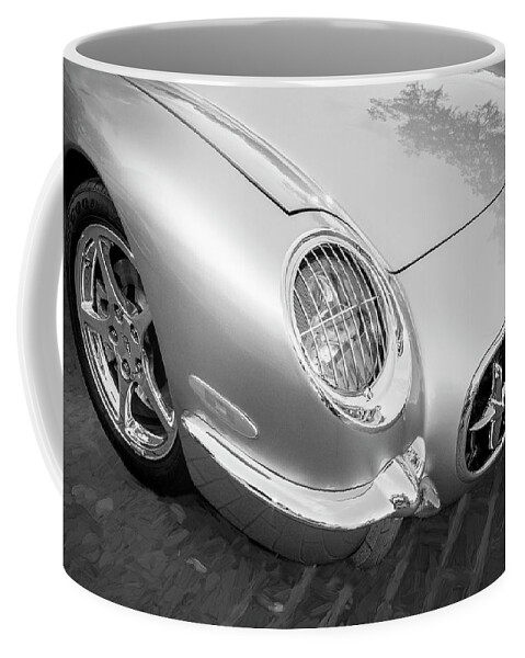 1954 Corvette Coffee Mug featuring the photograph 1954 Corvette Nomad BW by Rich Franco